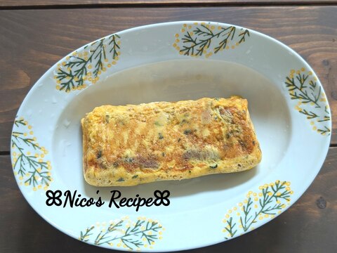大葉と焼き肉のタレの玉子焼き
